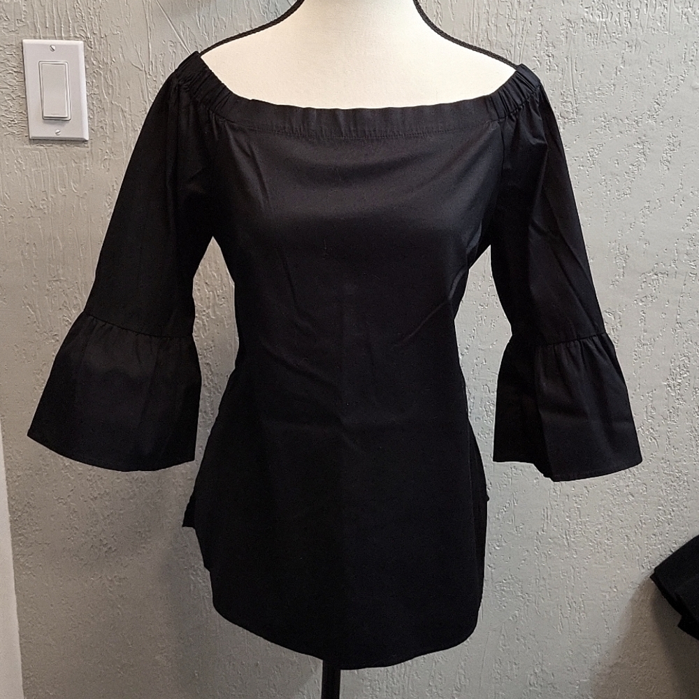 White House Black Market Off the Shoulder 3/4 Bell Sleeve Blouse